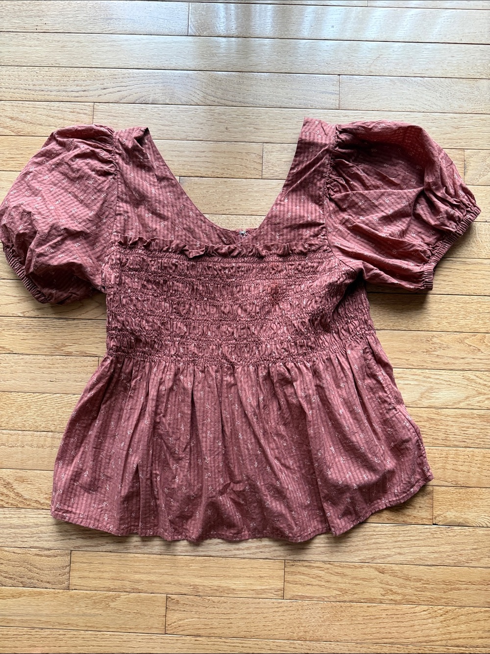 Madewell Smocked Peasant Top